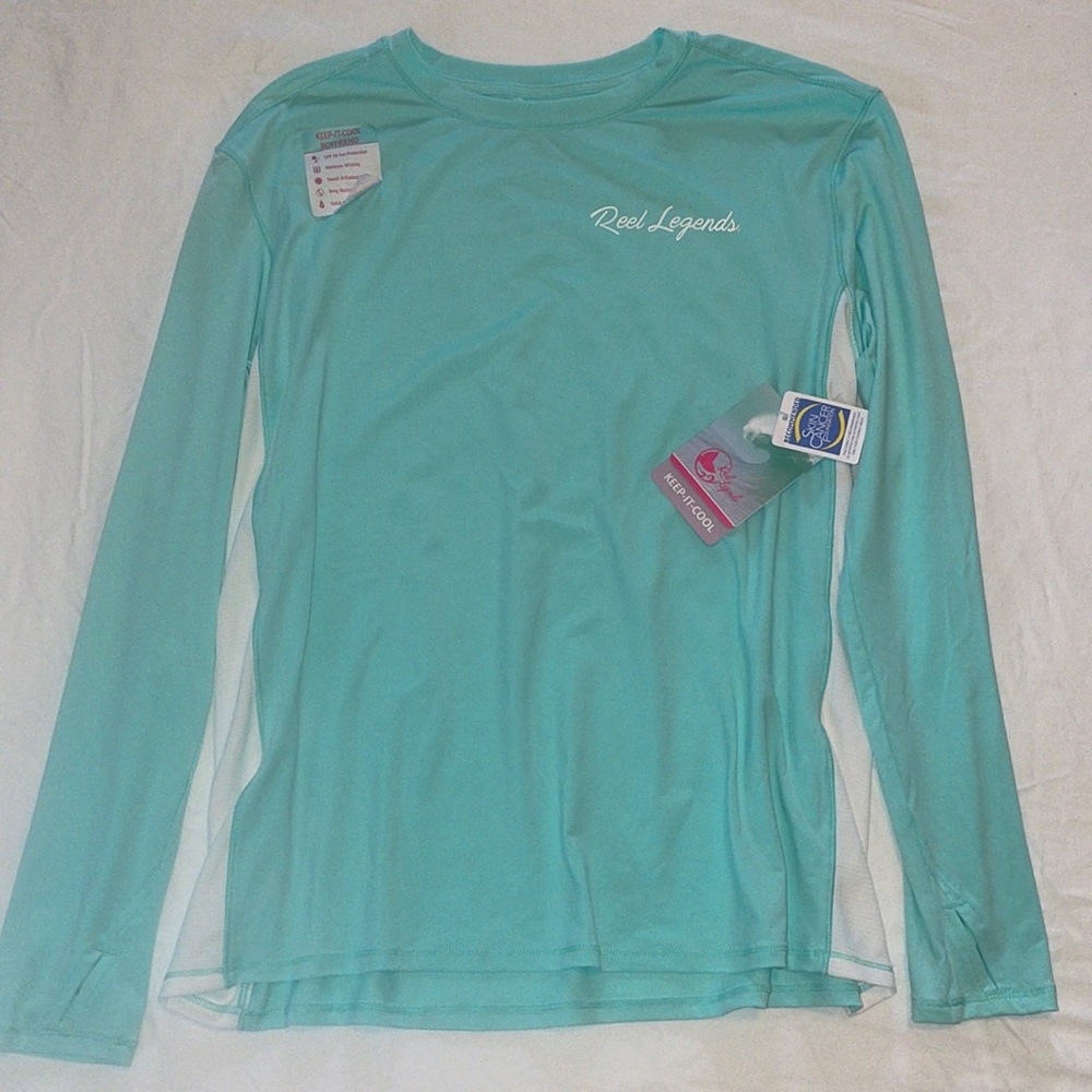 Mint Green Long Sleeve Sun Shirt Size Medium by Reel Legend-NWT